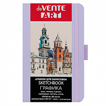 Альбом для эскизов (СКЕТЧБУК) А6 (90х140 мм), 80л, 140 г/м², кожзам Soft-touch deVENTE 2134419
