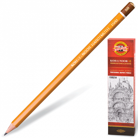 Карандаш чернографитный 5В, KOH-I-NOOR 1500/5В