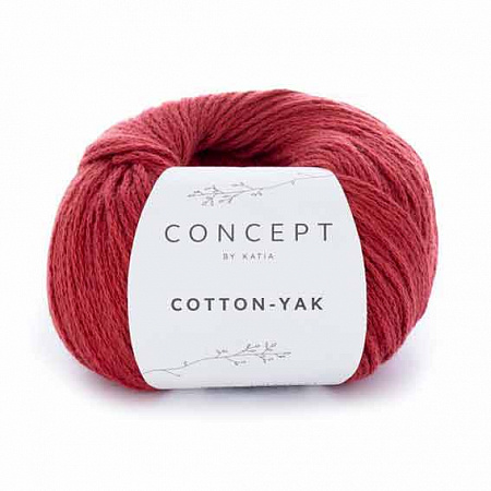Пряжа для вязания Katia Cotton-Yak, 50 г, 130 м, цв. красный 1008.105