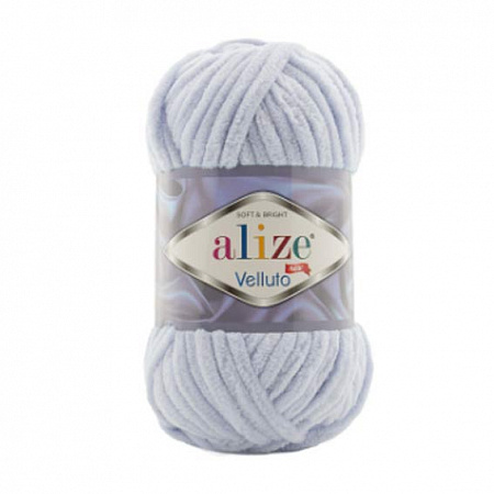 Пряжа для вязания Alize Velluto, 100гр, 68м цв. серый-голубой AV-416
