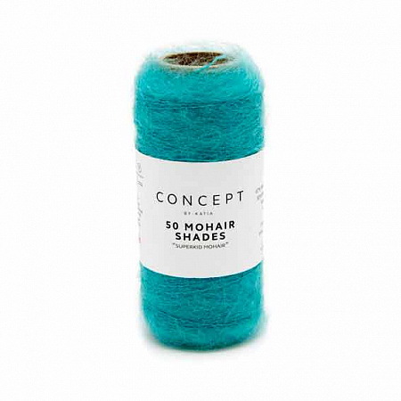 Пряжа для вязания Katia 50 Mohair Shades, 20 г, 200 м, цв.бирюзовый яркий 1217.27