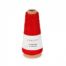 Пряжа для вязания Katia Combine & Shine, 50 г, 360 м, цв. красный+красный метаик 1413.90