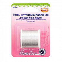 Нить металлизированная, 100м, цв. серебро hemline 242.S