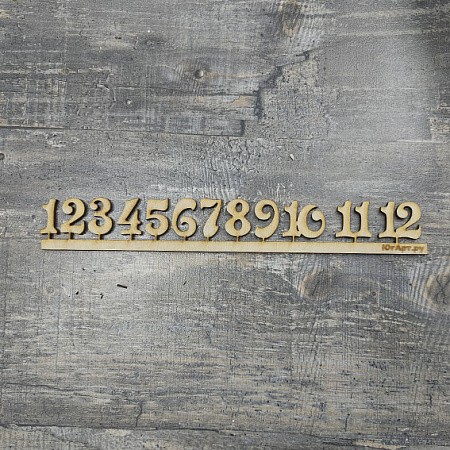Заготовка "Набор цифр 1-12", 2,5 см, фанера МАС-заг-1101