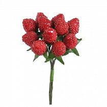 Земляника флористическая, 18х15мм, цв. красный, 12шт 3589
