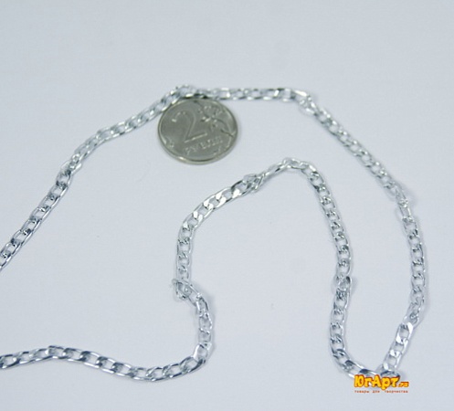 Цепь серебро 3,5х5,5мм 1метр A1907-сер