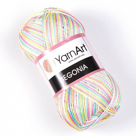 Пряжа для вязания YARNART Begonia Melange 50гр, 169м цв.розово-желтый Beg-502